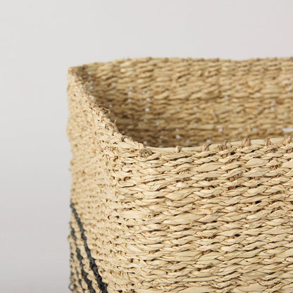 Mercana - Cullen 15.7L x 15.7W x 15.7H Grey Twisted Seagrass Square Basket (Set of 3) - 69612 view 4