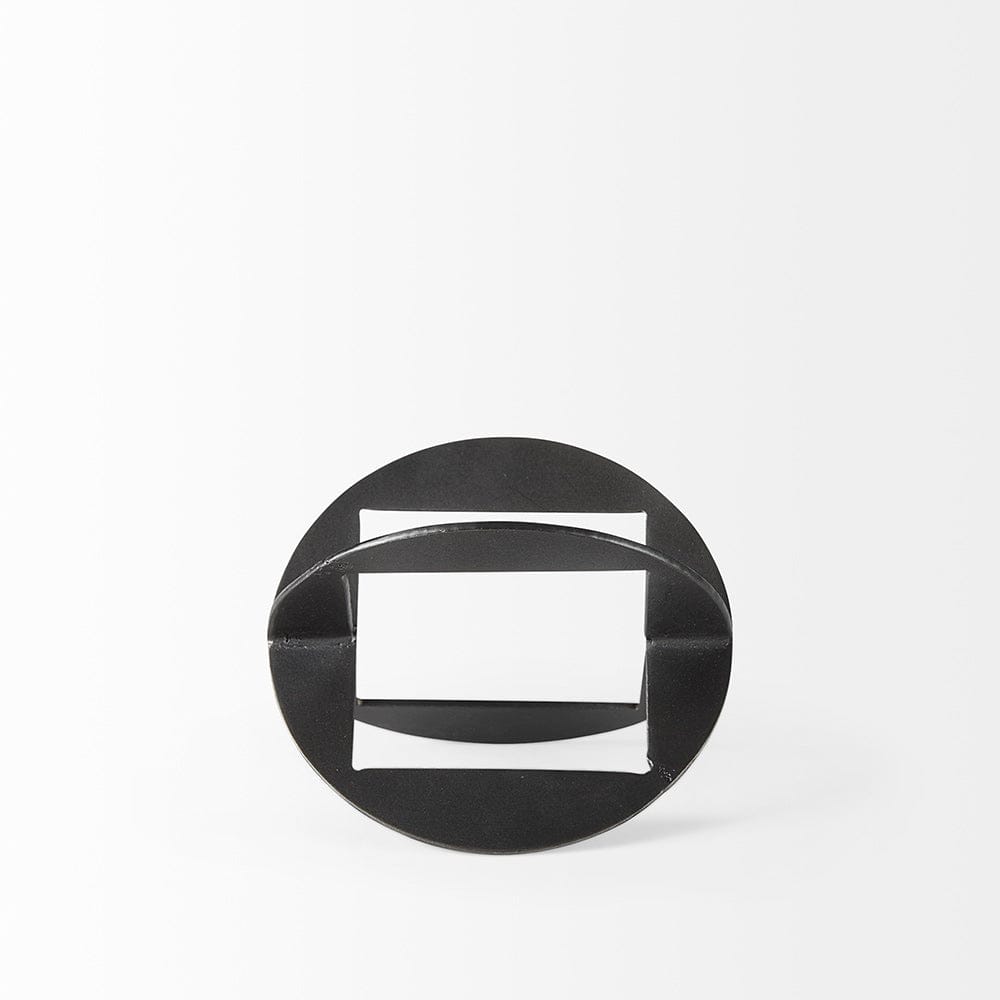 Mercana - Cusco 6.0 L x 6.0 W x 6.0 H Black Iron Small Gunmetal Geometric Decorative Object - 69251_CLOSEOUT view 3