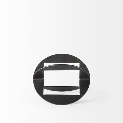 Mercana - Cusco 6.0 L x 6.0 W x 6.0 H Black Iron Small Gunmetal Geometric Decorative Object - 69251_CLOSEOUT view 3
