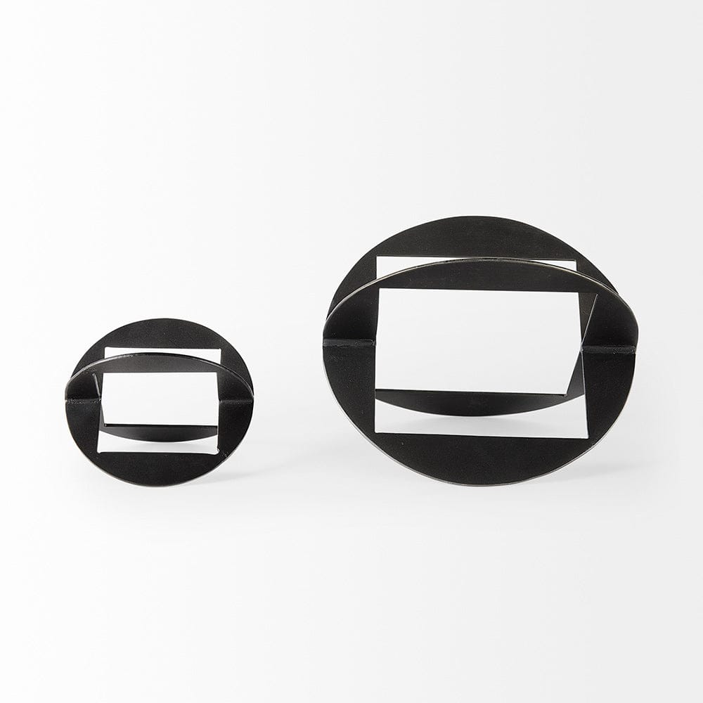 Mercana - Cusco 6.0 L x 6.0 W x 6.0 H Black Iron Small Gunmetal Geometric Decorative Object - 69251_CLOSEOUT view 4