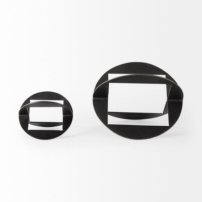 Mercana - Cusco 6.0 L x 6.0 W x 6.0 H Black Iron Small Gunmetal Geometric Decorative Object - 69251_CLOSEOUT view 4