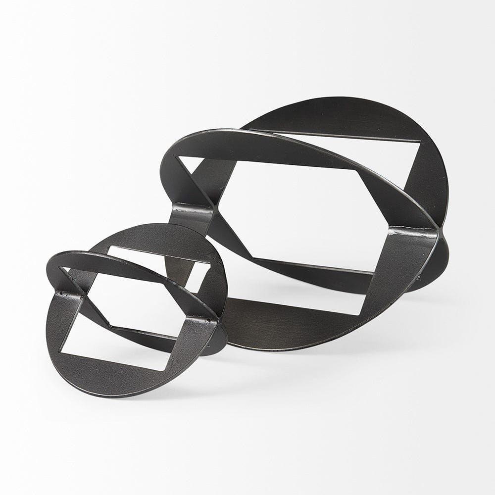 Mercana - Cusco 6.0 L x 6.0 W x 6.0 H Black Iron Small Gunmetal Geometric Decorative Object - 69251_CLOSEOUT view 5