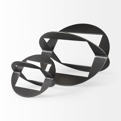 Mercana - Cusco 6.0 L x 6.0 W x 6.0 H Black Iron Small Gunmetal Geometric Decorative Object - 69251_CLOSEOUT view 5
