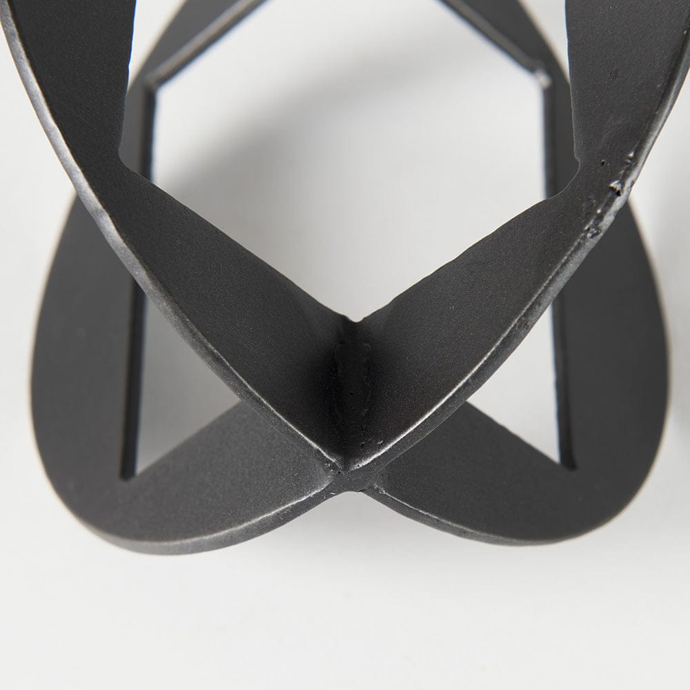 Mercana - Cusco 6.0 L x 6.0 W x 6.0 H Black Iron Small Gunmetal Geometric Decorative Object - 69251_CLOSEOUT view 6