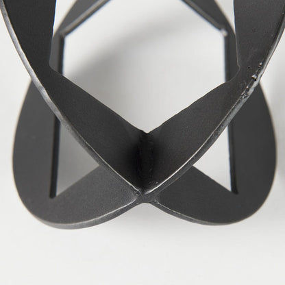 Mercana - Cusco 6.0 L x 6.0 W x 6.0 H Black Iron Small Gunmetal Geometric Decorative Object - 69251_CLOSEOUT view 6
