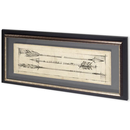 Mercana - Custom Arrow Schematic I MC by Ethan Harper Hand Embellished Framed Art Print Matted under Glass - 10301 view 1