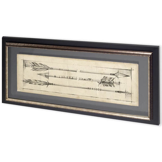 Mercana - Custom Arrow Schematic I MC by Ethan Harper Hand Embellished Framed Art Print Matted under Glass - 10301 view 1