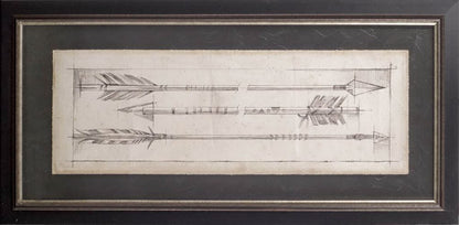 Mercana - Custom Arrow Schematic I MC by Ethan Harper Hand Embellished Framed Art Print Matted under Glass - 10301 view 2