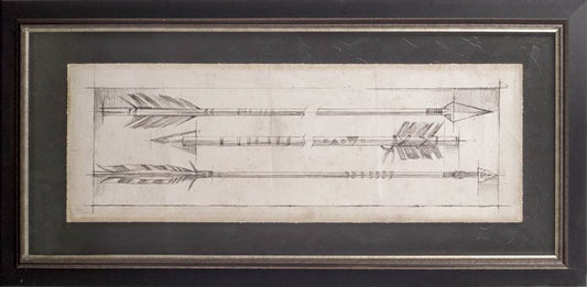 Mercana - Custom Arrow Schematic I MC by Ethan Harper Hand Embellished Framed Art Print Matted under Glass - 10301 view 2