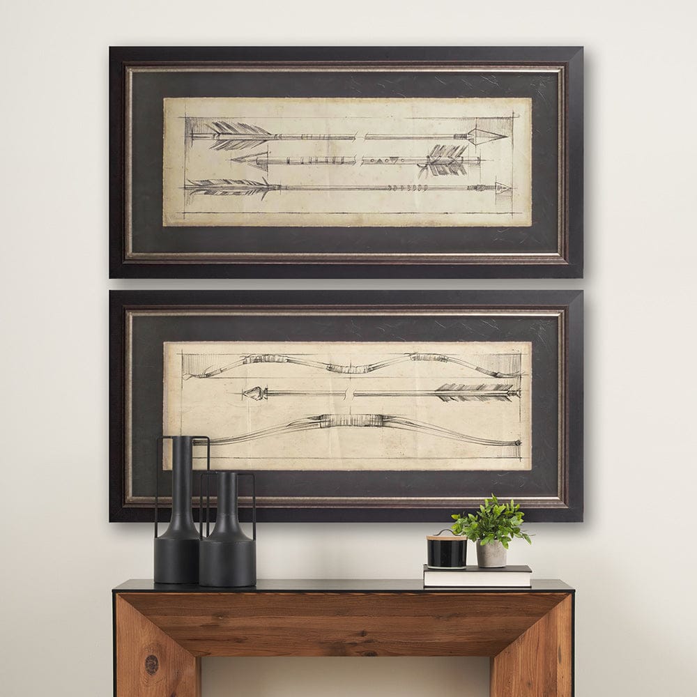 Mercana - Custom Arrow Schematic I MC by Ethan Harper Hand Embellished Framed Art Print Matted under Glass - 10301 view 3