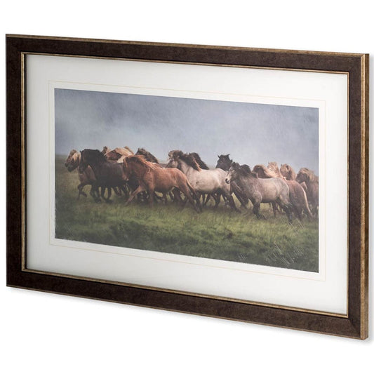 Mercana - Custom Icelandic Horses XIII MC by PH Burchett Hand Embellished Framed Art Print Matted under Glas - 10289 view 1