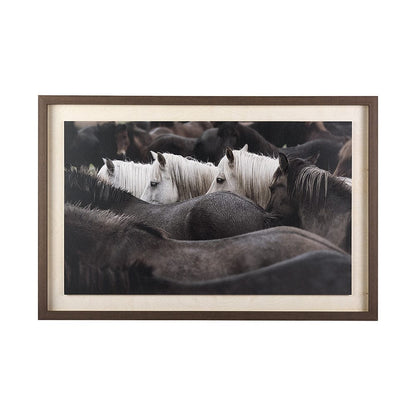 Mercana - Custom White Horses MC by PH Burchett a Hand Embelished Textured Framed Art Decograph - 10466 view 1