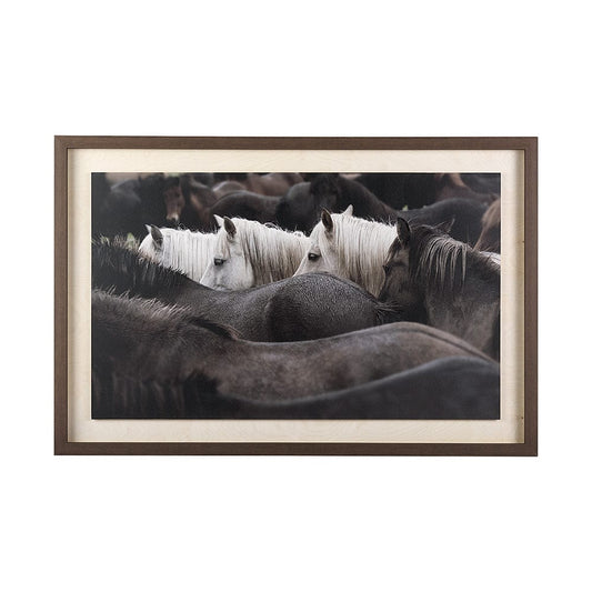 Mercana - Custom White Horses MC by PH Burchett a Hand Embelished Textured Framed Art Decograph - 10466 view 1