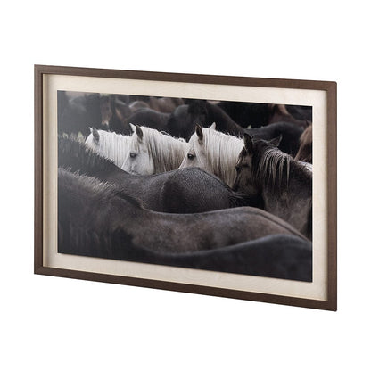 Mercana - Custom White Horses MC by PH Burchett a Hand Embelished Textured Framed Art Decograph - 10466 view 2