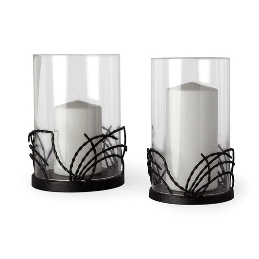 Mercana - Cutlass I Set of Two Black Metal Base Table Candle Holders - 67872_CLOSEOUT view 1