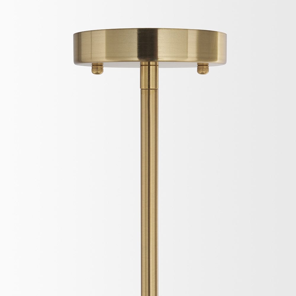 Mercana - Cybill Brushed Brass w/ White Metal Shade 1-Light Wall Pendant - 70467 view 5
