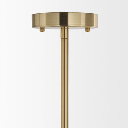 Mercana - Cybill Brushed Brass w/ White Metal Shade 1-Light Wall Pendant - 70467 view 5