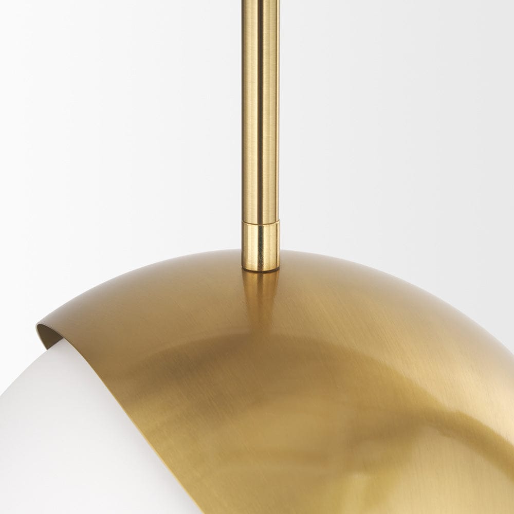 Mercana - Cybill Brushed Brass w/ White Metal Shade 1-Light Wall Pendant - 70467 view 7