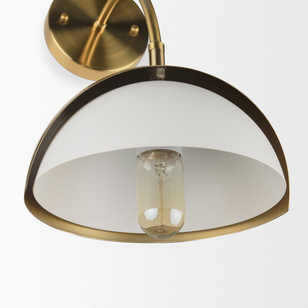 Mercana - Cybill Brushed Brass w/ White Metal Shade 1-Light Wall Sconce - 70468_CLOSEOUT view 7