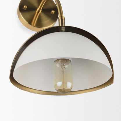 Mercana - Cybill Brushed Brass w/ White Metal Shade 1-Light Wall Sconce - 70468_CLOSEOUT view 7