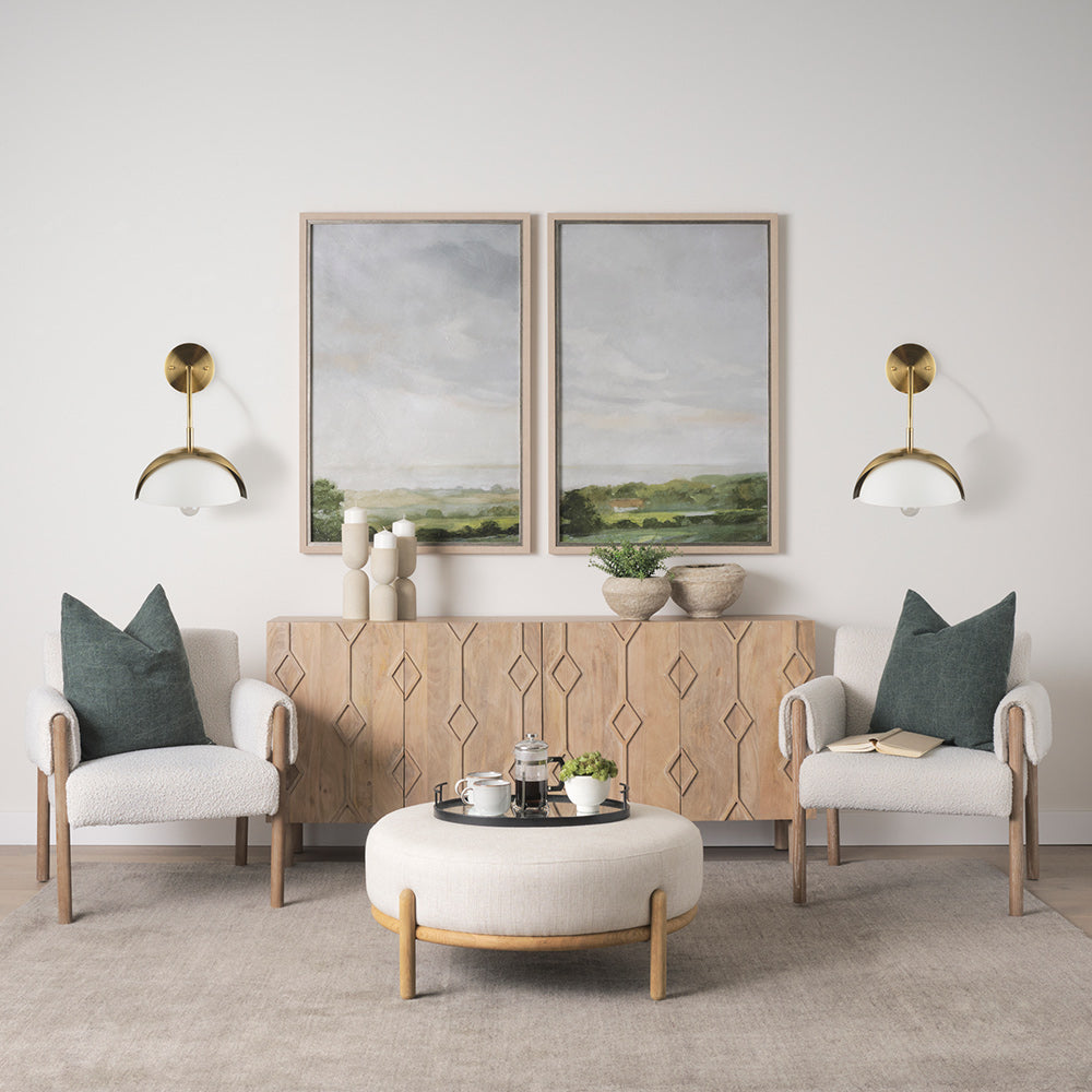 Mercana - Cybill Brushed Brass w/ White Metal Shade 1-Light Wall Sconce - 70468_CLOSEOUT view 8