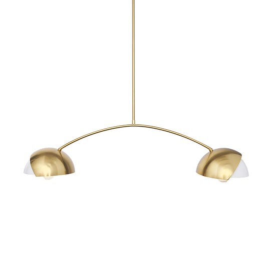 Mercana - Cybill Brushed Brass w/ White Metal Shades 2-Light Chandelier - 70466 view 1
