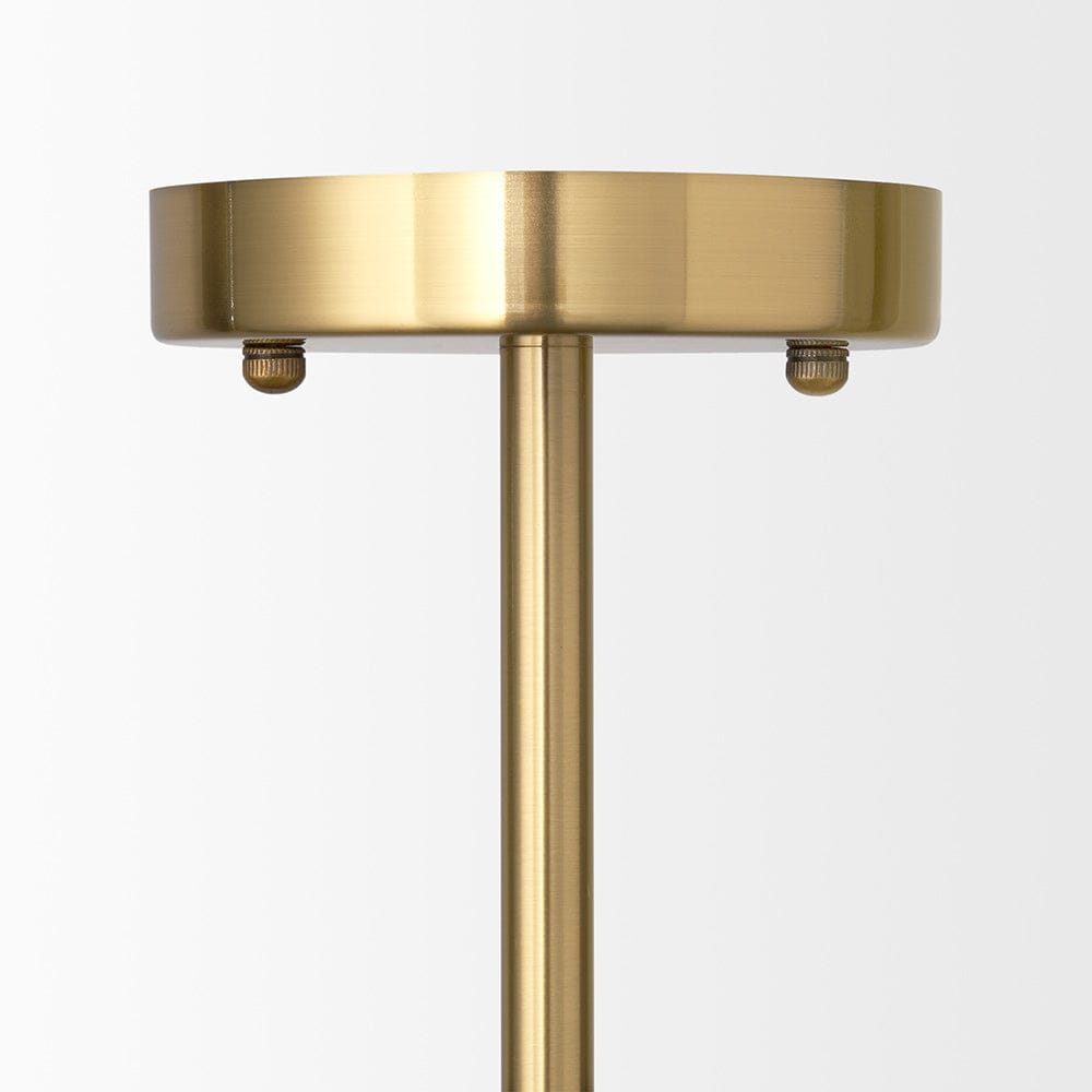Mercana - Cybill Brushed Brass w/ White Metal Shades 2-Light Chandelier - 70466 view 5