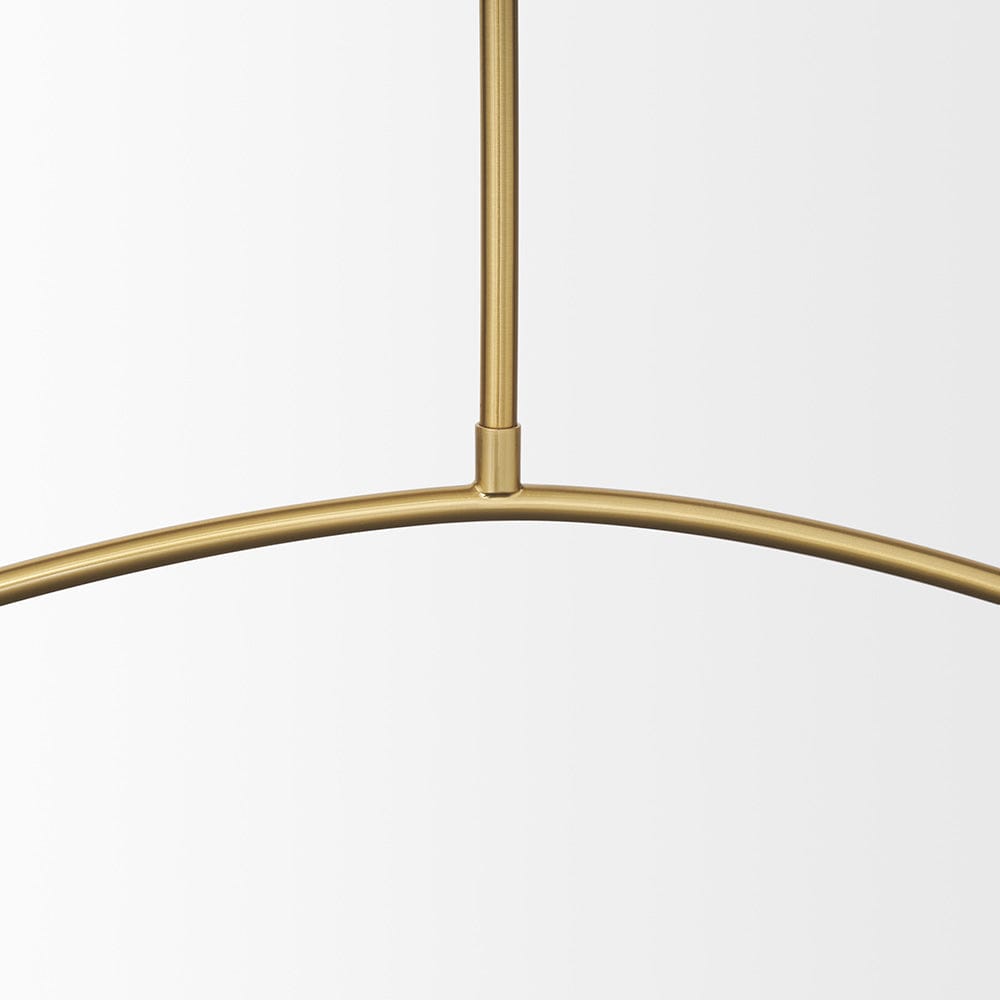Mercana - Cybill Brushed Brass w/ White Metal Shades 2-Light Chandelier - 70466 view 7