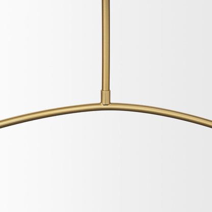 Mercana - Cybill Brushed Brass w/ White Metal Shades 2-Light Chandelier - 70466 view 7