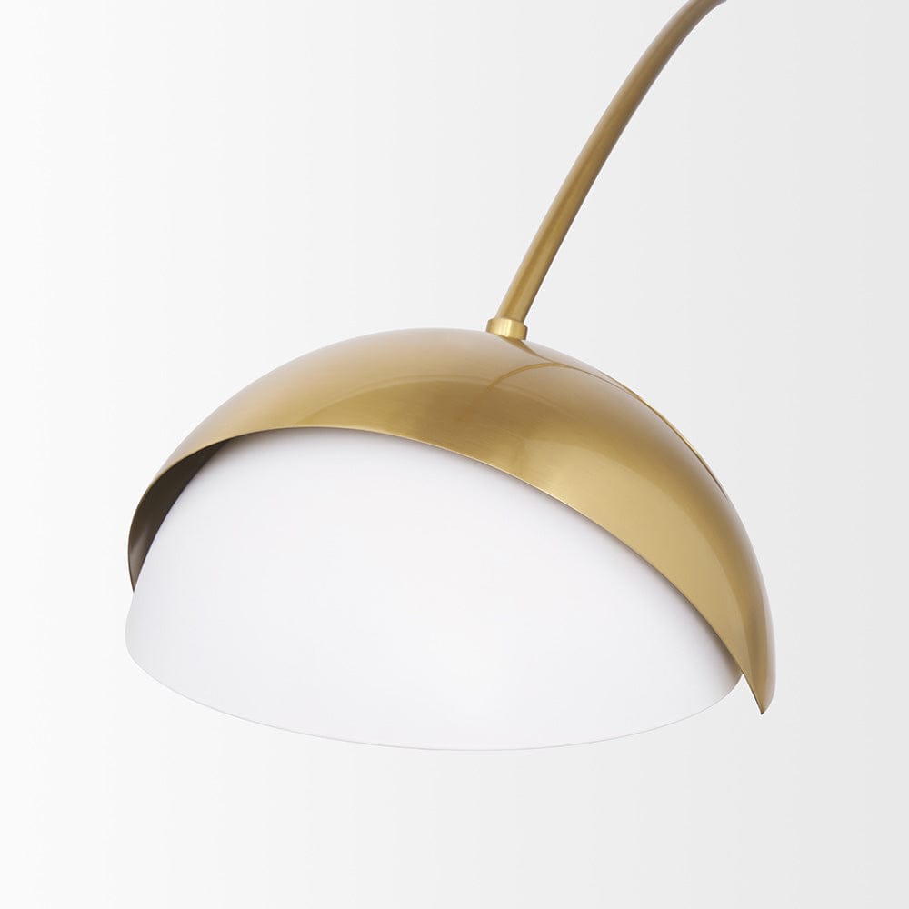 Mercana - Cybill Brushed Brass w/ White Metal Shades 2-Light Chandelier - 70466 view 8