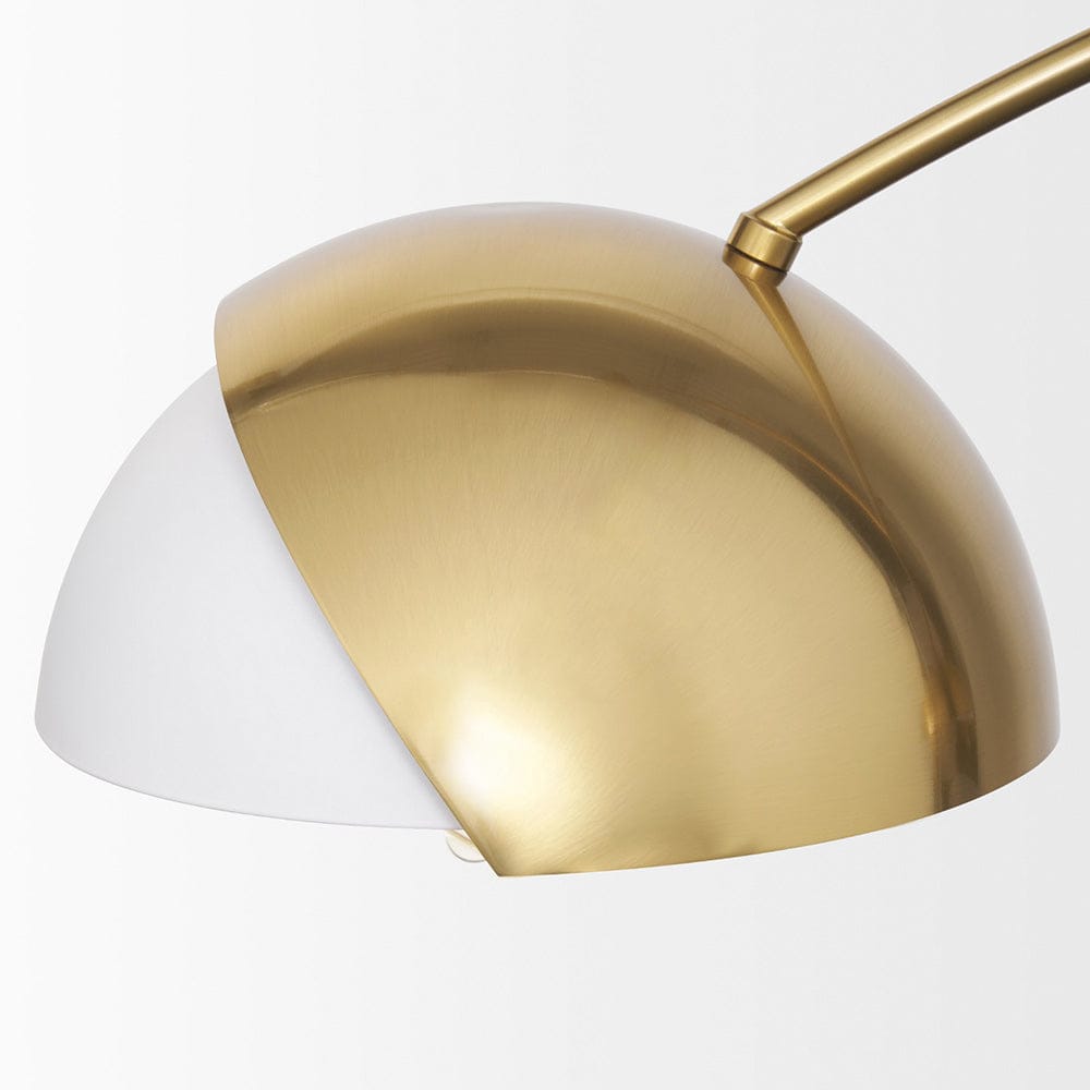 Mercana - Cybill Brushed Brass w/ White Metal Shades 2-Light Chandelier - 70466 view 9