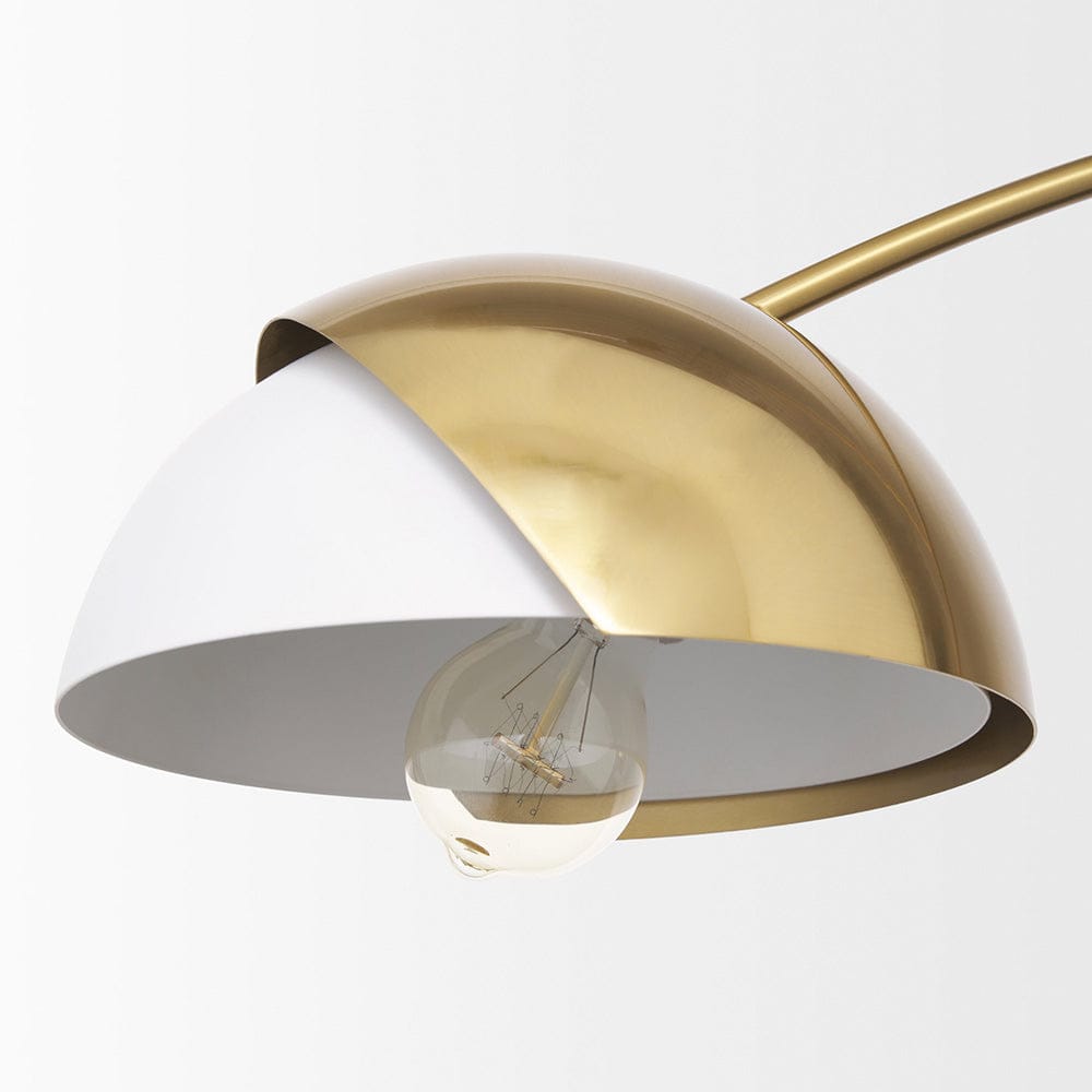 Mercana - Cybill Brushed Brass w/ White Metal Shades 2-Light Chandelier - 70466 view 10