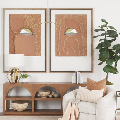 Mercana - Cybill Brushed Brass w/ White Metal Shades 2-Light Chandelier - 70466 view 11