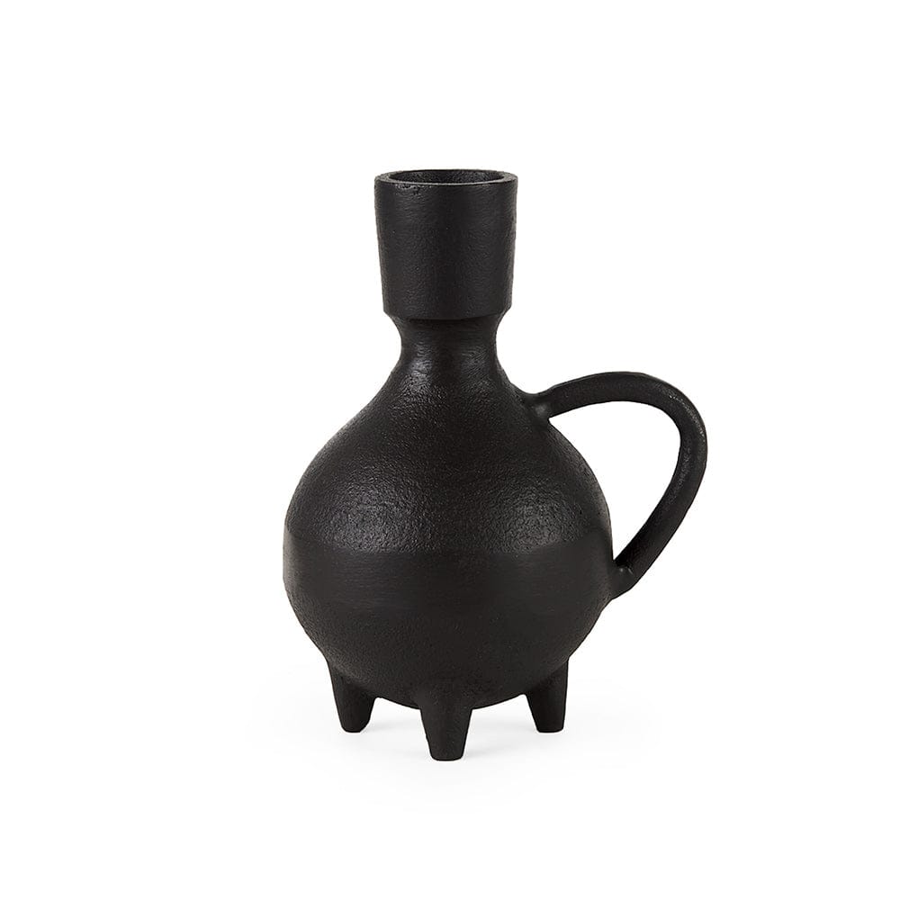 Mercana - Cyrus Black Spherical Vase W/ Flute Decorative Object - 69157_CLOSEOUT view 1
