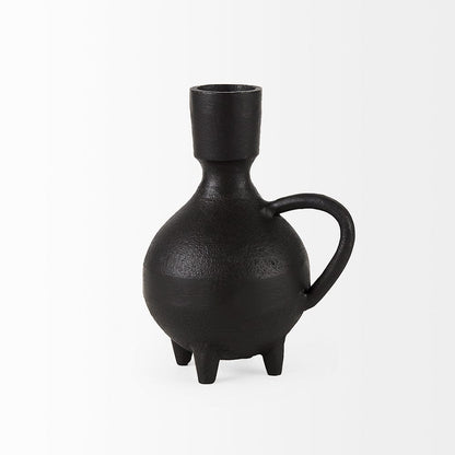 Mercana - Cyrus Black Spherical Vase W/ Flute Decorative Object - 69157_CLOSEOUT view 3