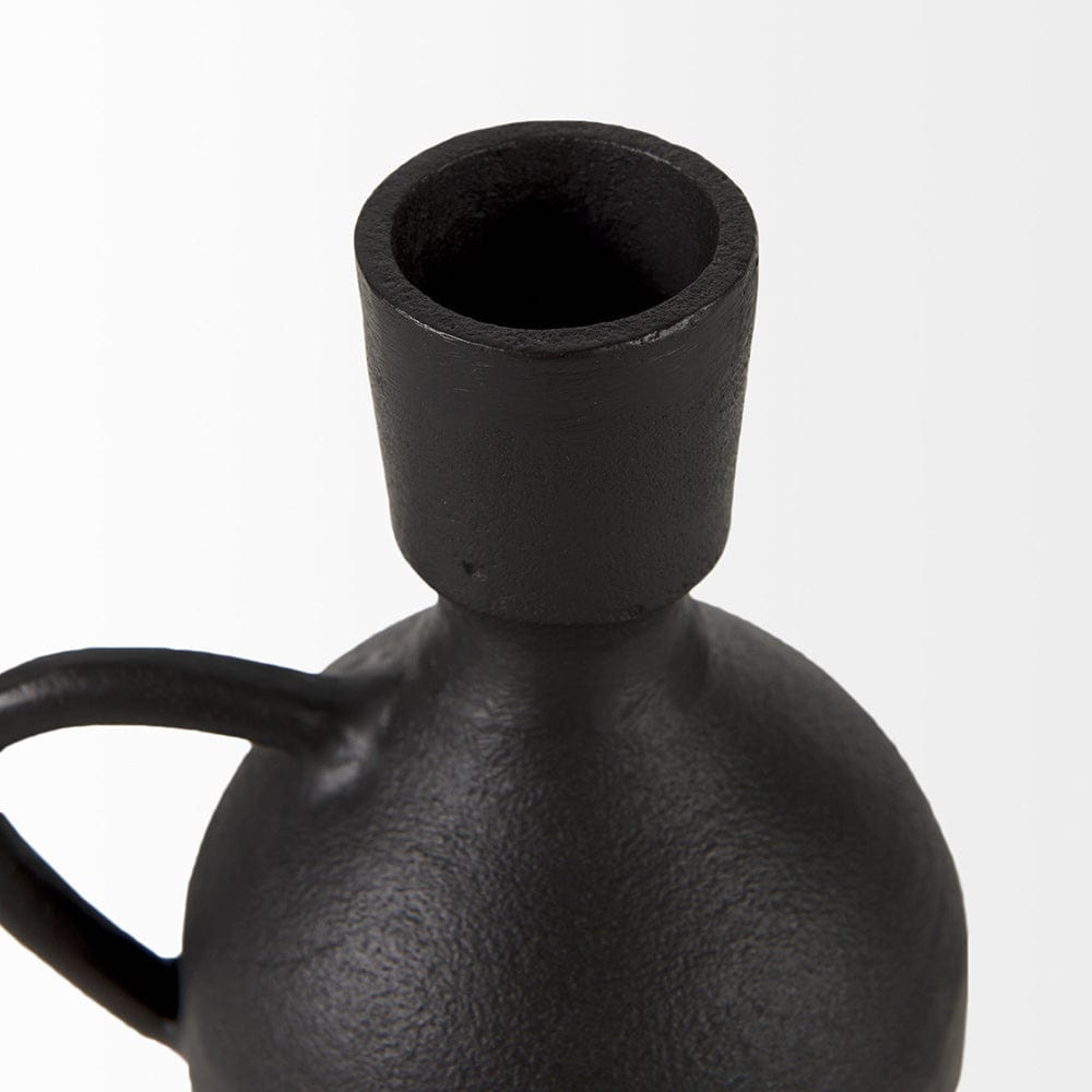 Mercana - Cyrus Black Spherical Vase W/ Flute Decorative Object - 69157_CLOSEOUT view 7