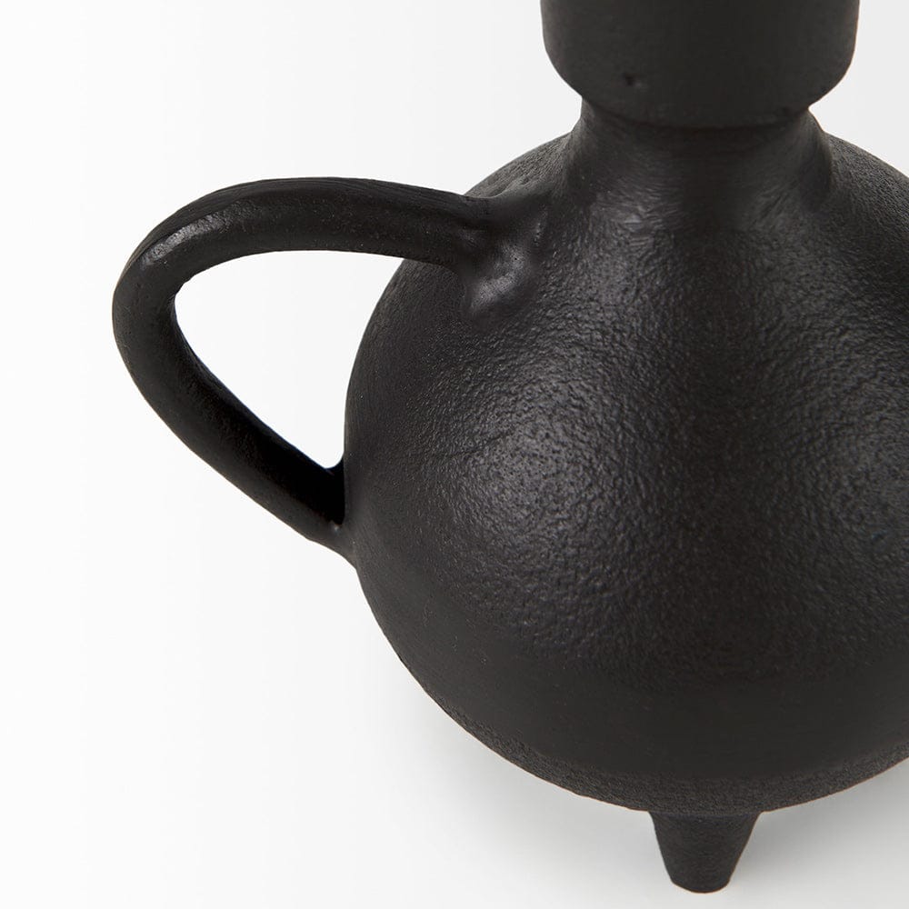 Mercana - Cyrus Black Spherical Vase W/ Flute Decorative Object - 69157_CLOSEOUT view 8