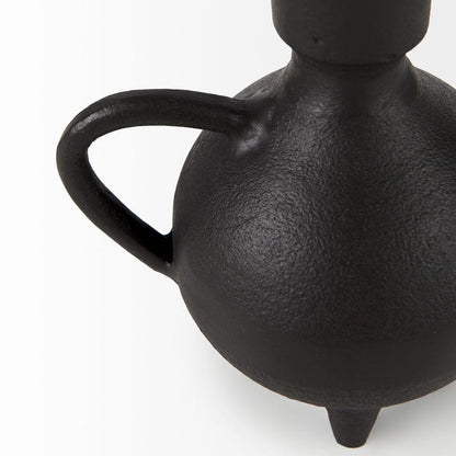 Mercana - Cyrus Black Spherical Vase W/ Flute Decorative Object - 69157_CLOSEOUT view 8