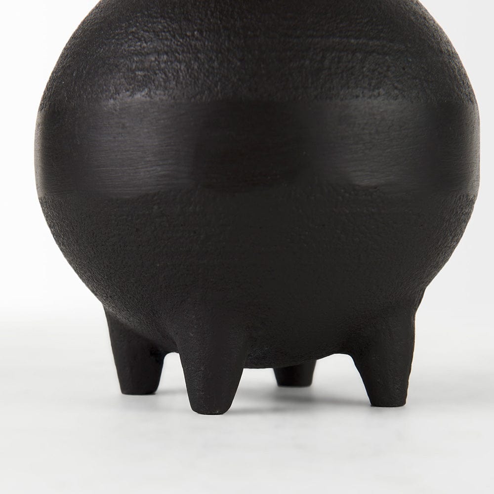 Mercana - Cyrus Black Spherical Vase W/ Flute Decorative Object - 69157_CLOSEOUT view 9