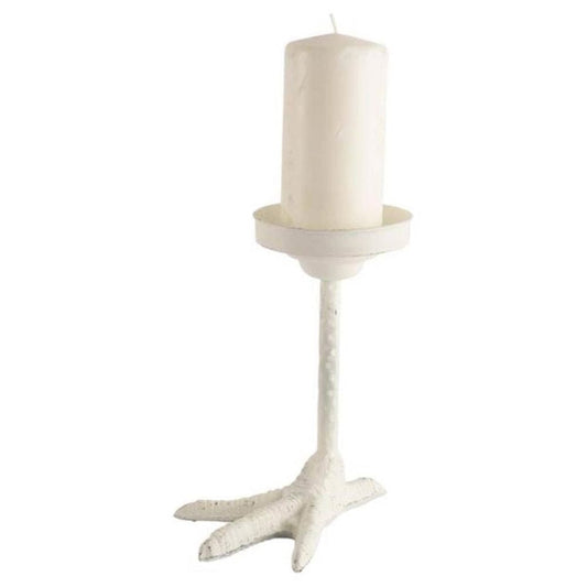 Mercana - Daffy I Short White Cast Iron Chicken Foot Table Candle Holder - 53328_CLOSEOUT view 1