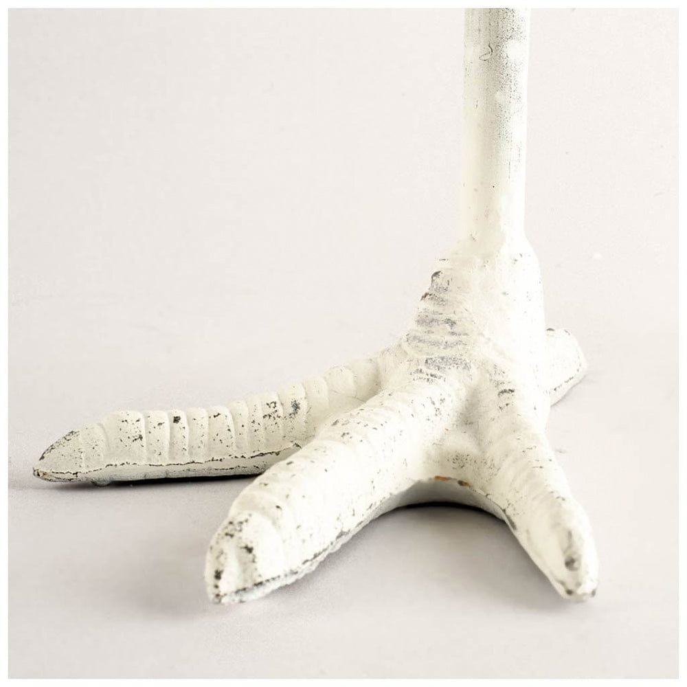 Mercana - Daffy I Short White Cast Iron Chicken Foot Table Candle Holder - 53328_CLOSEOUT view 2