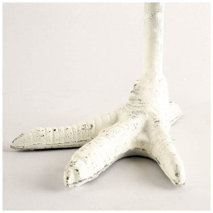 Mercana - Daffy I Short White Cast Iron Chicken Foot Table Candle Holder - 53328_CLOSEOUT view 2