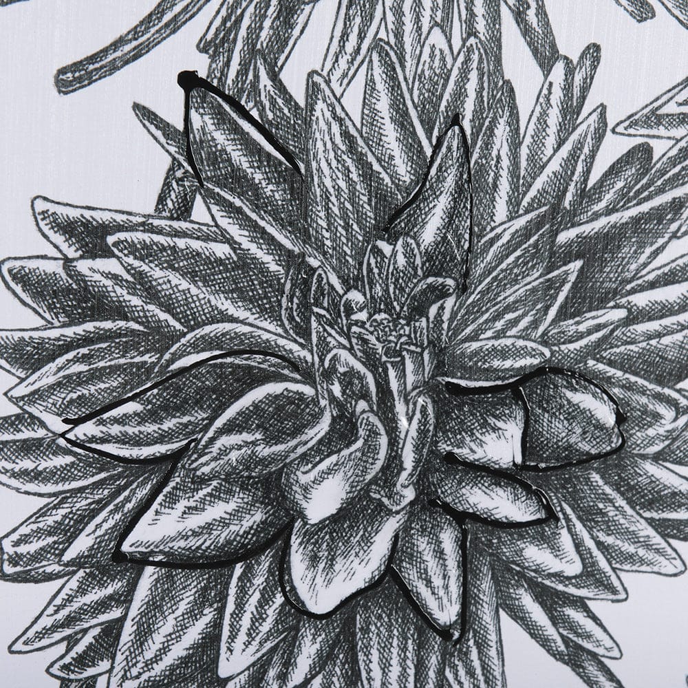 Mercana - Dahlia Study - Detail by Mercana Studio Hand Embellished Textured Framed Art Photo Matted under Glas - 14939 view 6