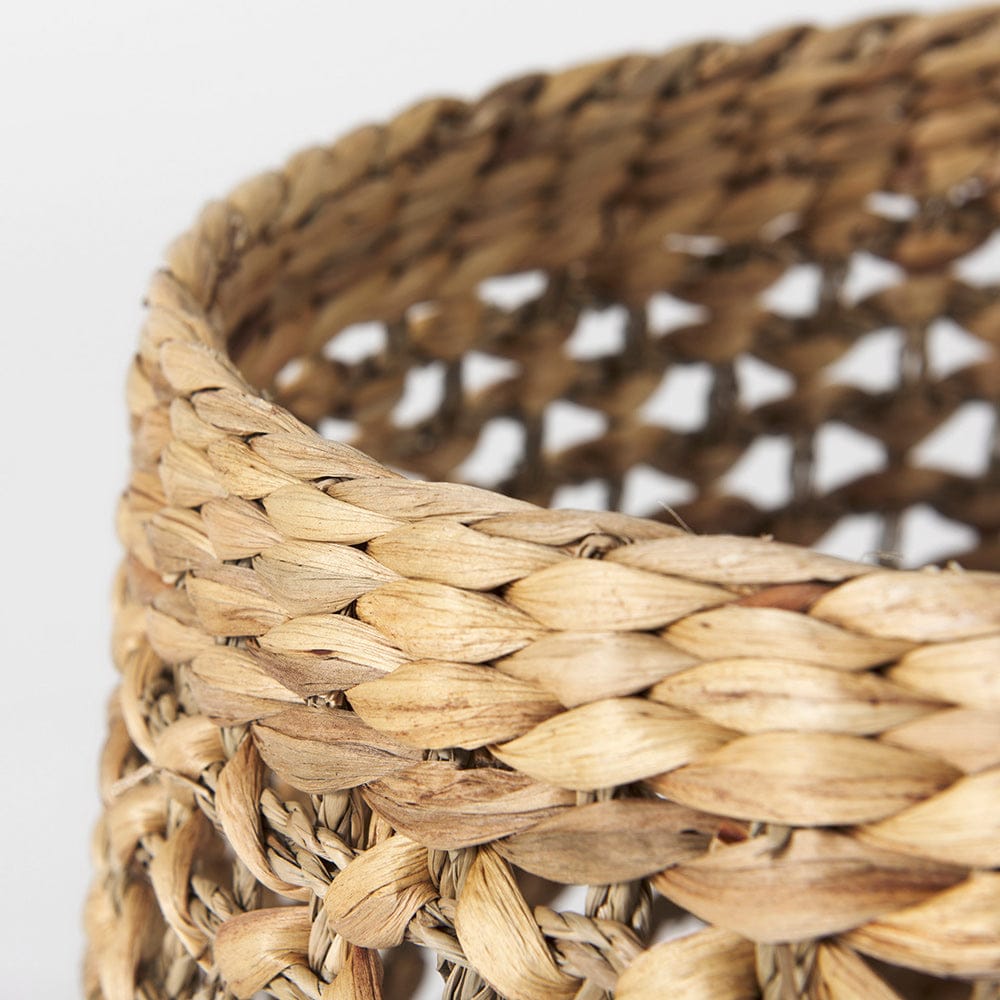 Mercana - Dakota 15.0L x 15.0W x 11.8H Medium Brown Seagrass Round Basket (Set of 3) - 69597 view 4
