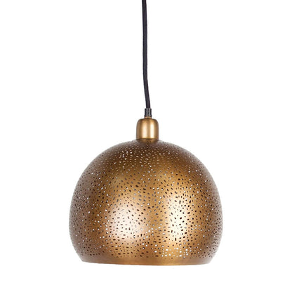 Mercana - Dalmeny II 11x12 Gold Perforated Metal Dome Pendant Light - 67756_CLOSEOUT view 1