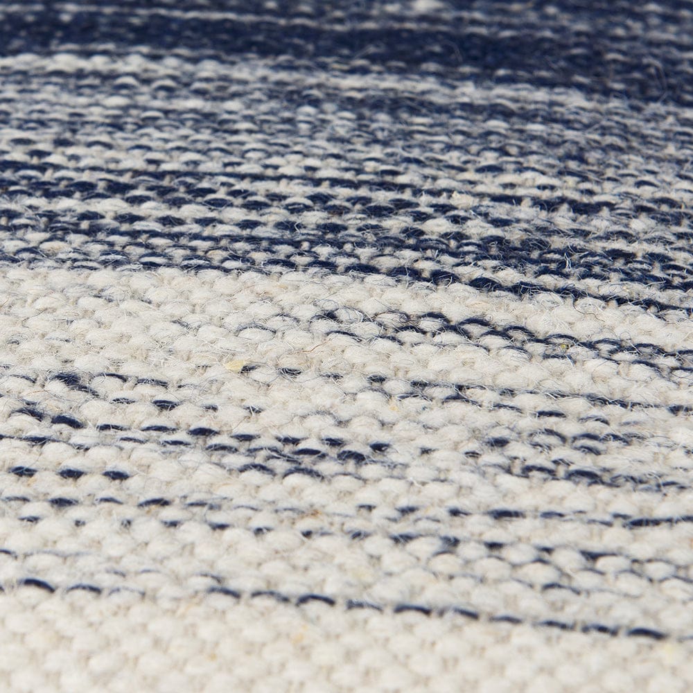 Mercana - Damini 18.5L x 18.5W x 18.1H Blue/Cream Wool and Cotton Pouf - 69510_CLOSEOUT view 6