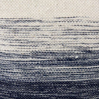 Mercana - Damini 18.5L x 18.5W x 18.1H Blue/Cream Wool and Cotton Pouf - 69510_CLOSEOUT view 7
