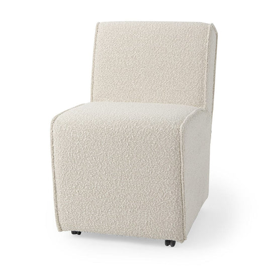 Mercana - Damon 20.5L x 27.2W x 31.3H Fully Upholstered Cream-Toned Fabric Dining Chair on Casters (Set of 2) - 69615 view 1
