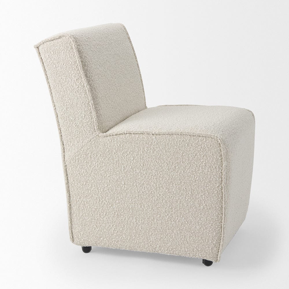 Mercana - Damon 20.5L x 27.2W x 31.3H Fully Upholstered Cream-Toned Fabric Dining Chair on Casters (Set of 2) - 69615 view 5