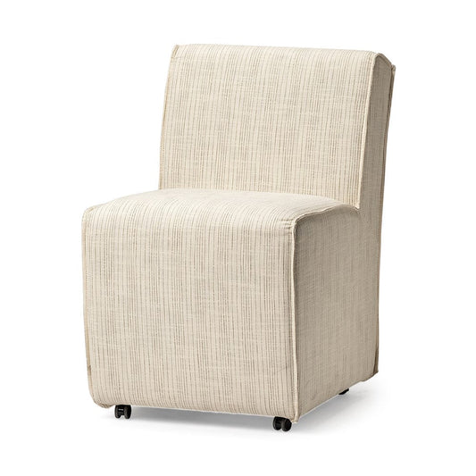Mercana - Damon Fully Upholstered Cream-Toned Fabric Dining Chair on Casters (Set of 2) - 68324 view 1